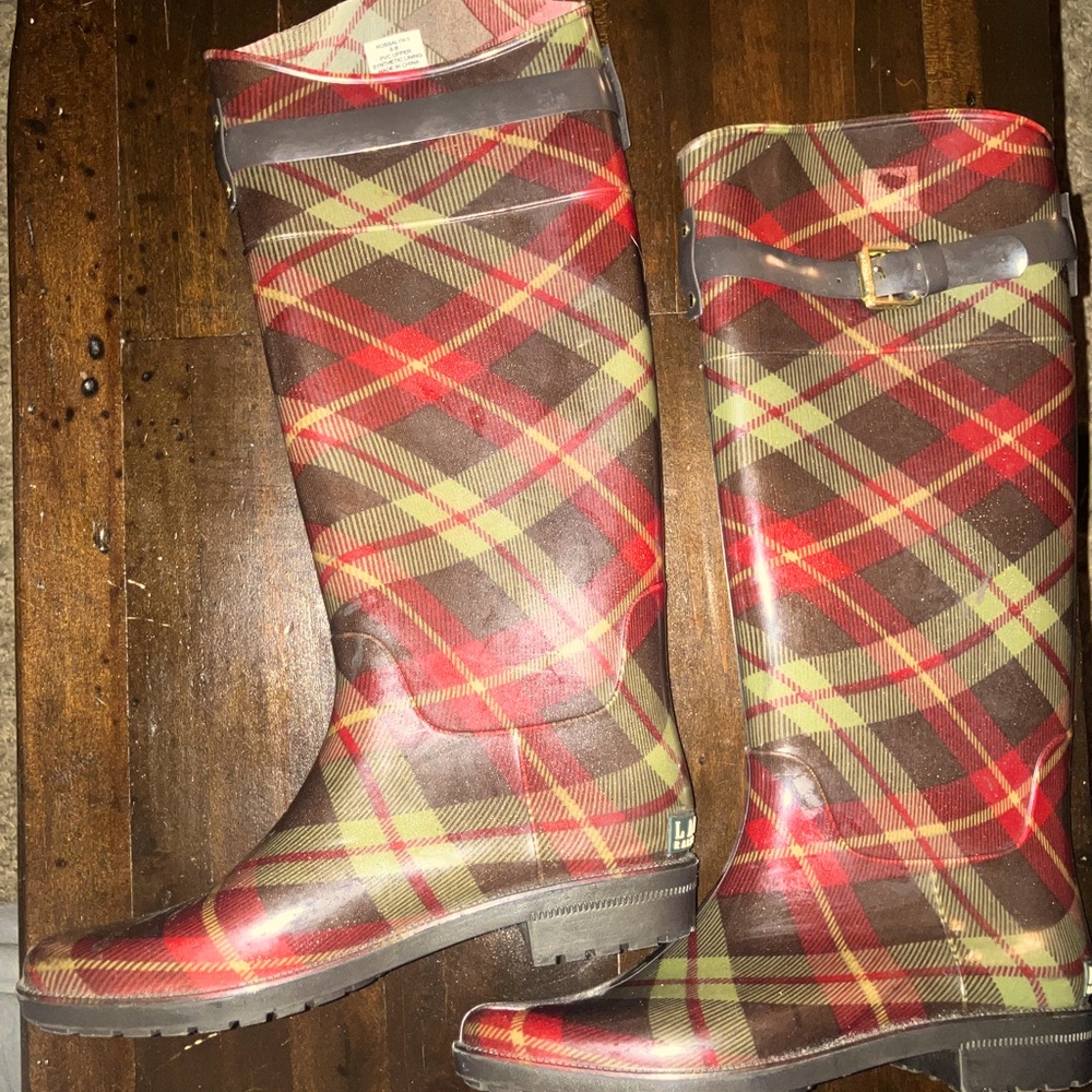 Lauren Ralph Lauren Women's Rossalyn Plaid Rain Boots, Size 8 B